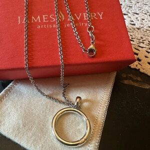 James Avery - Brand New- NWT Circlet Charm Holder & Light Cable 24 Necklace